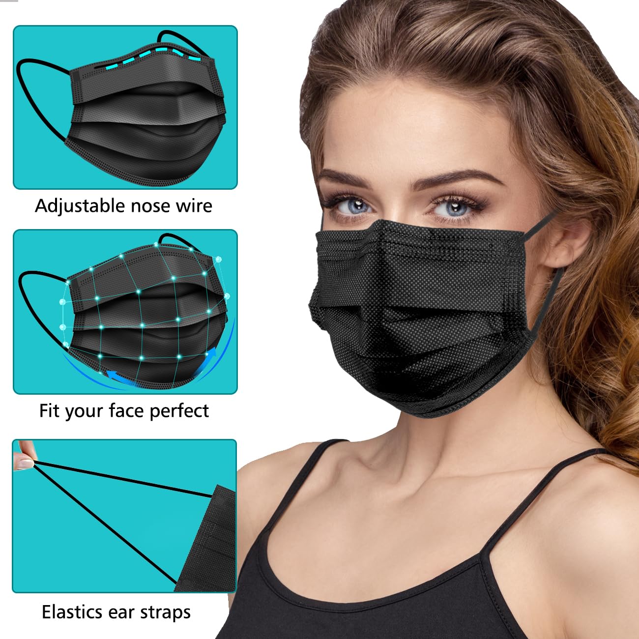 100 PCS Disposable Face Masks